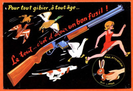 HUMOUR  Chasse Pour Tout Gibier Fusil    Dessin Allouin CIM By Spadem Carte Vierge TBE - Humour