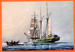 Grands Voiliers Terre Neuvier 3 Mats Goélette Paul Dessin Bateau Voilier CIM Carte Vierge TBE - Segelboote