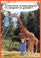 HUMOUR Peindre La Girafe Illustrateur Alexandre Lyna Carte Vierge TBE - Humour