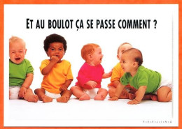 CP Enfants Enfant Bébés Et Au Boulot Ca Se Passe Comment ? Combier Carte Vierge TBE - Portretten