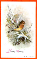 Carte Bonne Année Pailletée Oiseau Sur Branche Avec Enveloppe JLP 13 Carte Vierge TBE - New Year