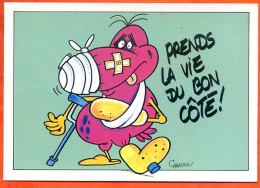 CP Prends La Vie Du Bon Coté ! Illustrateur Chaunu Carte Vierge TBE - Humour