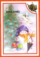 Carte  BONNE ANNEE  2 Bonhomme De Neige Carte Vierge TBE - Neujahr