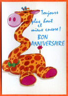 CP  Joyeux Anniversaire Humour Girafe  Carte Vierge TBE - Birthday