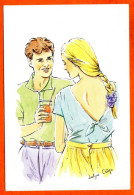 Couple Homme Femme 1 Illustrateur Dessin Ortega Carte Vierge TBE - Sonstige & Ohne Zuordnung