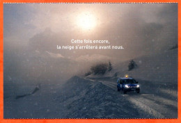 Carte Publicité ERDF Voiture Montagne Hiver Neige - Werbepostkarten