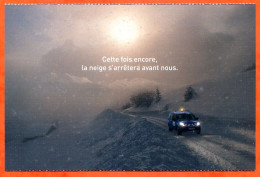 Carte Publicité ERDF Voiture Montagne Hiver Neige - Publicité