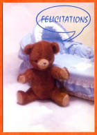 Carte Félicications Heureux Evenement Naissance  Nounours Ours Peluche Carte Vierge TBE - Birth