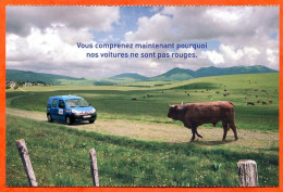 Carte Publicité ERDF Voiture Et Taureau Voitures Pas Rouges - Werbepostkarten
