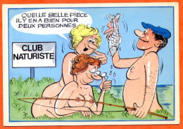 HUMOUR Illustrateur Peche Club Naturiste Belle Piece Lyna Carte Vierge - Humour