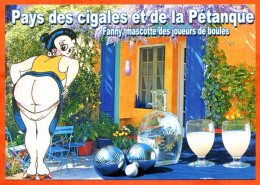 HUMOUR Pétanque Fanny Mascotte Des Joueurs De Boules Boulistes Carte Vierge TBE - Humor