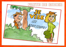 HUMOUR Chasse Faute De Gibier 2 Dessin Alexandre Lyna Carte Vierge TBE - Humor