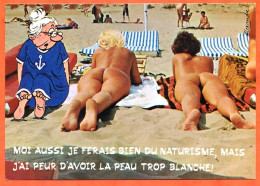 Humour Naturiste  Naturisme Peau Trop Blanche Dessin  Edit Lyna Carte Vierge TBE - Humour