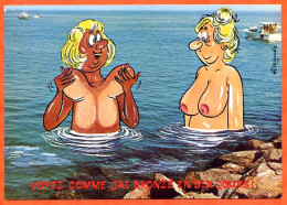 HUMOUR Vacances Femmes Seins Nus Bronzage Alexandre Ed Lyna Carte Vierge TBE - Humour