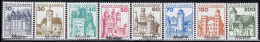 GERMANY(1977) Castles. Set Of 8 With MUSTER (specimen) Overprint. Scott No 1231//40a. - Sonstige & Ohne Zuordnung