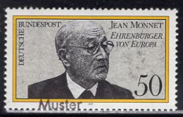 GERMANY(1977) Jean Monnet. MUSTER (specimen) Overprint. Scott No 1244. - Sonstige & Ohne Zuordnung