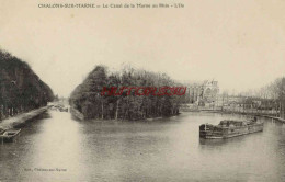 CPA CHALONS SUR MARNE - LE CANAL DE LA MARNE AU RHIN - L'ILE - Châlons-sur-Marne