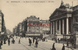 CPA BRUXELLES - LA BOURSE ET LE BOULEVARD ANSPACH - Lanen, Boulevards