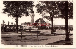 CPA LIMOGES - LA GARE VUE DU CHAMP DE JUILLET - Limoges