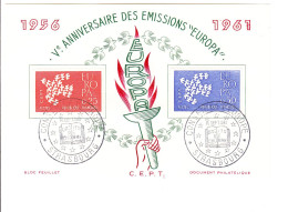 France Premier Jour (fdc Cover) N° 1309 /1310 Oblitération STRASBOURG 16/09/1961 - 1960-1969