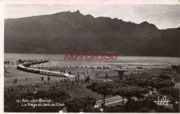 CPSM AIX LES BAINS - LA PLAGE ET DENT DU CHAT - Aix Les Bains