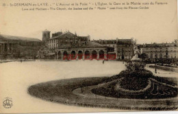 CPA SAINT GERMAIN EN LAYE - L'EGLISE, LA GARE ET LA MAIRIE - St. Germain En Laye (Kasteel)