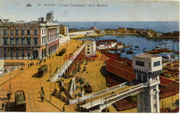 CPA ALGER - PALAIS CONSULAIRE ET LA MARINE - Alger