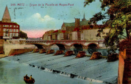 CPA METZ - DIGUE DE LA PUCELLE ET MOYEN PONT - Metz