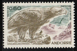 1972 Andorra (French Post) Golden Eagle Stamp (** / MNH / UMM) - Eagles & Birds Of Prey