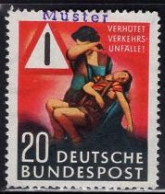GERMANY(1953) Traffic Accident Victim. MUSTER (specimen) Overprint. Scott No 694. - Sonstige & Ohne Zuordnung