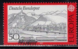 GERMANY(1977) Rhine. Train. Siebengeberge. MUSTER (specimen) Overprint. Scott No 1249. - Sonstige & Ohne Zuordnung