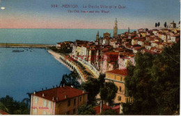 CPA MENTON - LA VIEILLE VILLE ET LE QUAI - Menton