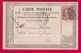 N°58 CAD PARIS R DE BOURGOGNE POUR PARIS CARTE PRECURSEUR N°1 LETTRE - 1849-1876: Période Classique