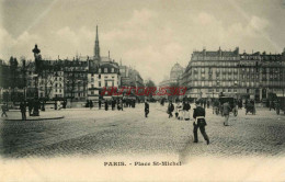 CPA PARIS - PLACE SAINT MICHEL - Places, Squares