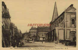 CPA BOULOGNE SUR MER - L'EGLISE SAINT NICOLAS ET LA GRANDE RUE - Boulogne Sur Mer