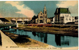 CPA WIMEREUX - L'EGLISE, L'HOTEL DE VILLE ET LE VIADUC - LL - Autres & Non Classés