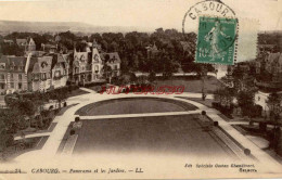 CPA CABOURG - PANORAMA ET LES JARDINS - Cabourg