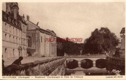 CPA BRANTOME - DORDOGNE - BOULEVARD CHARLEMAGNE ET PONT DE L'ABBAYE - Brantome