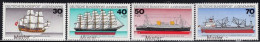 GERMANY(1977) Sailing & Modern Ships. Set Of 4 With MUSTER (specimen) Overprint. Scott No B538-41. - Other & Unclassified