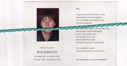 Rita Sleeckx-Hens, 1948, 1996. Foto - Overlijden