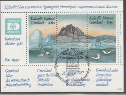 GRÖNLAND  Block 1, Gestempelt, Internationale Briefmarkenausstellung HAFNIA ’87 1987 - Blocks & Sheetlets