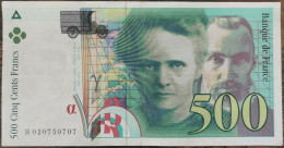 Billet De 500 Francs Pierre Et Marie CURIE 1994 FRANCE H020750707 - 500 F 1994-2000 ''Pierre En Marie Curie''