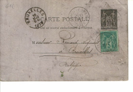 CARTE   POSTALE  Type SAGE  G1 + COMPLEMENTAIRE - 1876-1898 Sage (Type II)