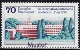 GERMANY(1978) Parliament Building - Bonn. MUSTER (specimen) Overprint. Scott No 1277. - Autres & Non Classés