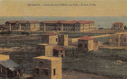 Liban - BEYROUTH - L'école Des Arts Et Métiers Aux Sables - Au Loin, La Mer - Ed. De La Poste Française Carte Toilée Cou - Libanon