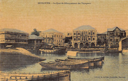 Liban - BEYROUTH - Le Quai De Débarquement Des Voyageurs - Ed. De La Poste Française Carte Toilée Couleur - Libanon