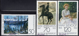 GERMANY(1978) Impressionist Paintings. Set Of 3 With MUSTER (specimen) Overprint. Scott No 1283-5. - Other & Unclassified