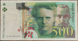 Billet De 500 Francs Pierre Et Marie CURIE 1994 FRANCE H021901657 - 500 F 1994-2000 ''Pierre En Marie Curie''