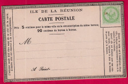 CARTE PRECURSEUR NEUVE ILE DE LA REUNION + AIGLE 5C VERT - Lettres & Documents