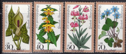 GERMANY(1978) Woodland Flowers. Set Of 4 With MUSTER (specimen) Overprint. Scott No B553-6. - Autres & Non Classés